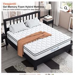 Queen Size Memory Foam Mattress Spring Hybrid New In Box 
