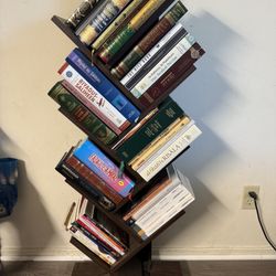 8-Shelf Tree Bookshelf (Spruce) – Space-Saving Book & Media Organizer