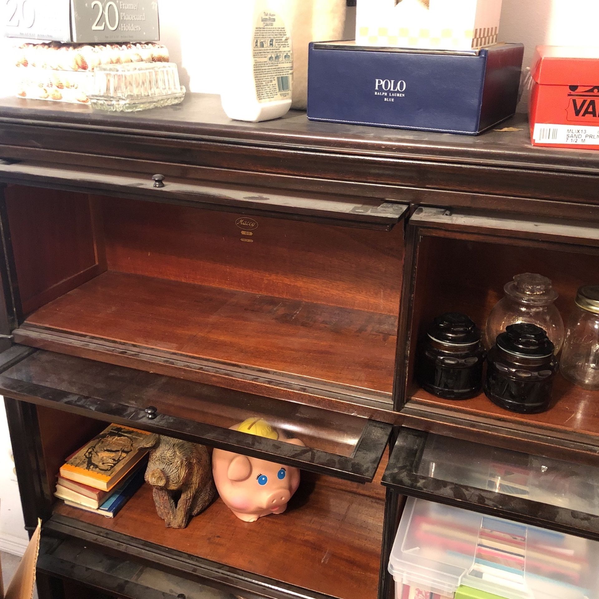 Macey Antique Lawyers Bookcase 51 X 52 X 12 Inches