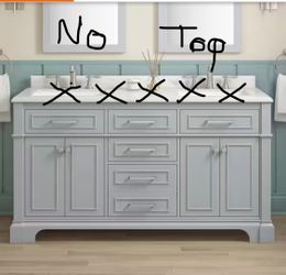 60” NO TOP BATHROOM VANITY DOUBLE SINK