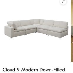 New In box 5 Pc Down Filled Modular Sectional Couch 
