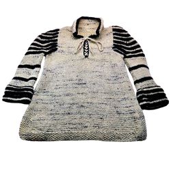 70's 100% Wool Unbranded Handmade Bohemian European Peasant Folk Knits Cardigan