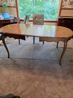 French Provincial Wood Dining Table-$125
