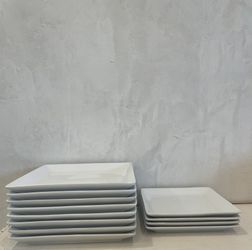 Pottery Barn Great White Square Plates