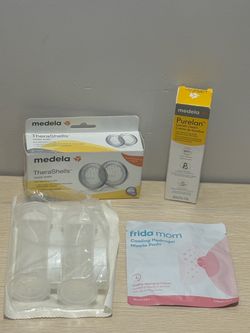 Medela TheraShells, Purelan Cream & Frida Mom Nipple Pads - BUNDLE ( NURSING BREASTFEEDING MOMS )