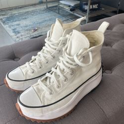 White Converse Run Star Hike Platform 
