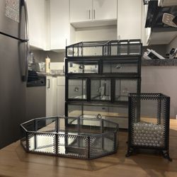 Vintage Glass Cosmetic Set