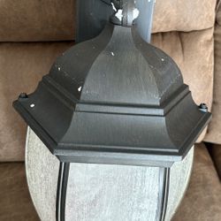 New 18” H Dark Brown Waterproof Exterior Outdoor Lighting Large Wall Sconce W Glass Shade Aluminum 