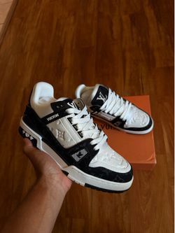 Brand New Louis Vuitton Black and White Trainer Sneakers available in size 9 and 10 with certificate wrapping and box