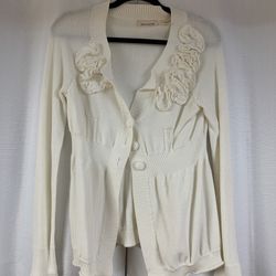 Medium Cream Flower Sweater