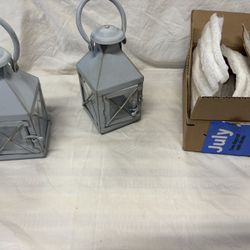 Galvanized Candle Holders 