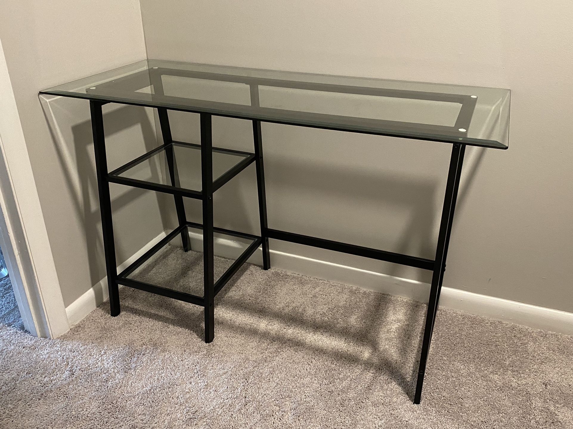 A Frame Glass Top Writing Desk