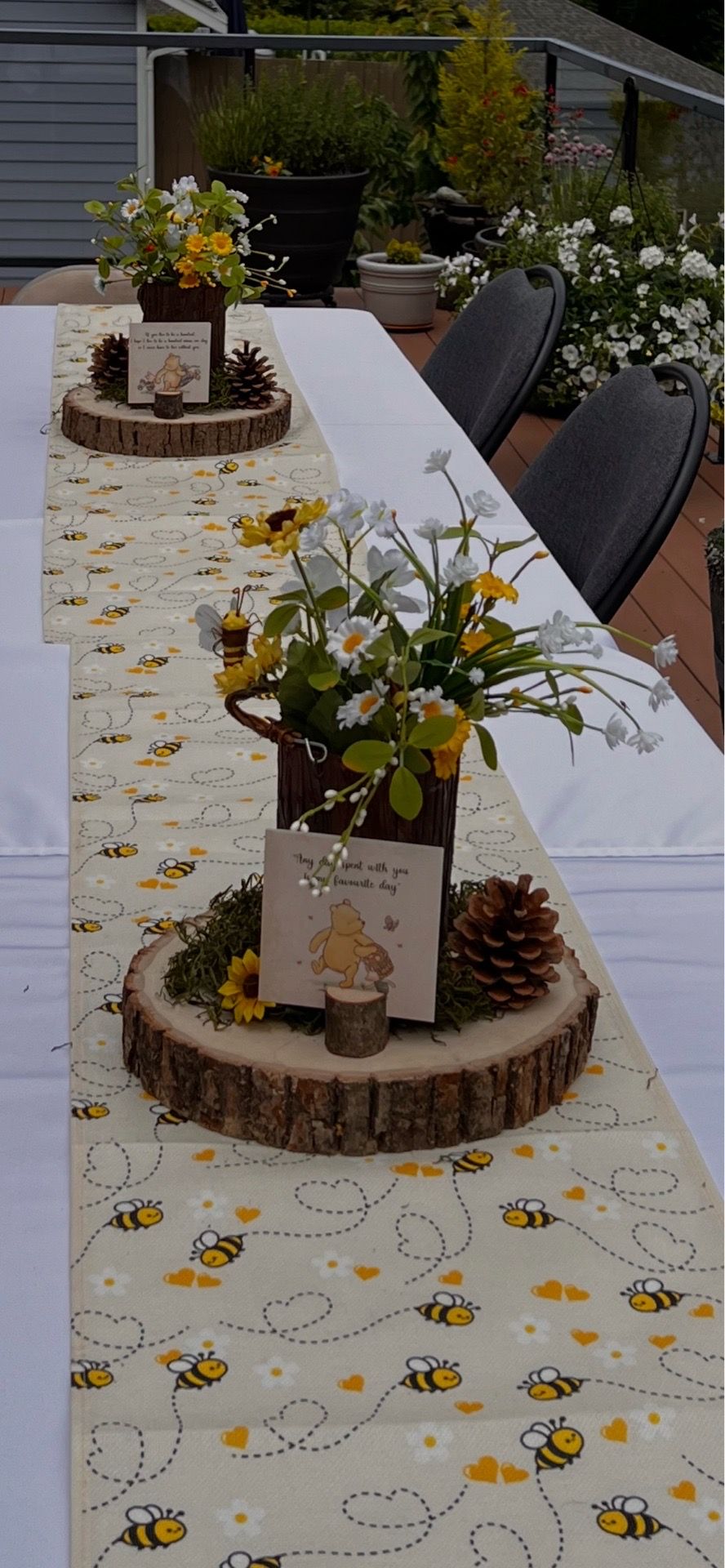 2 Baby shower centerpieces “Winnie The Pooh”