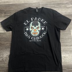 Men’s El Padre Mas Chingon Lucha Libre Shirt Large 