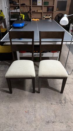 Set of 2 Dining Chairs with Upholstered Seats