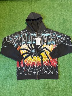 VALE Forever VALLEY DREAMS ZIP UP HOODIE MULTI COLOR DISTRESSED HOODIE Valley fest