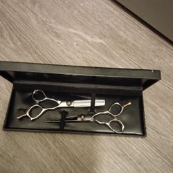 VIPER SHEARS PRO CUTTING, SHINZU TEXTURIZING SHEARS & STRAIGHT RAZOR BUNDLE. Pre-Owned
