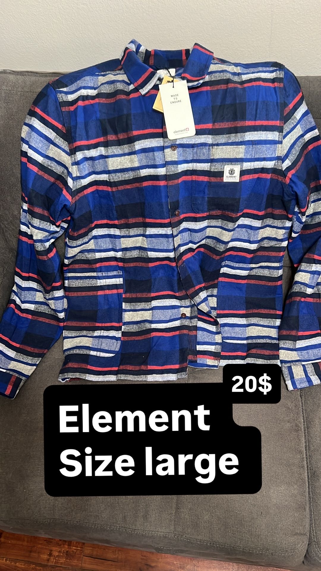 Element Plaid Shirt Size L