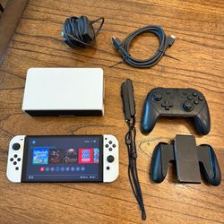 Nintendo Switch OLED Console and Pro Controller