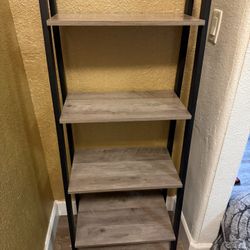 Modern 4-Tier Wood & Metal Shelf – 4.5 ft Tall