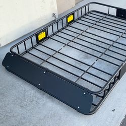 (NEW) $145 Universal Roof Rack 64x39 Inch Car Top Cargo Basket Carrier Extension Luggage Holder 150lbs Max