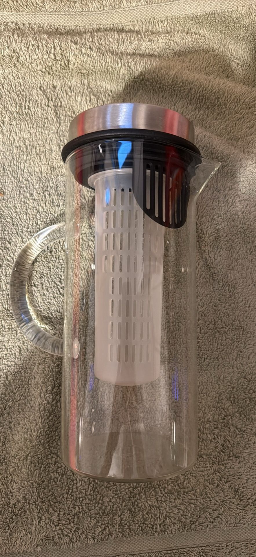 Glass Pitcher with Infuser Attachment