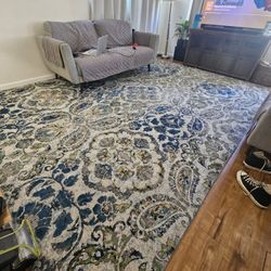 10 X 13 Feizy Brixton Area Rug In Ivory & Teal 