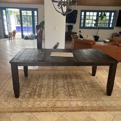 Dark Wood Rectangle  Dining Table 