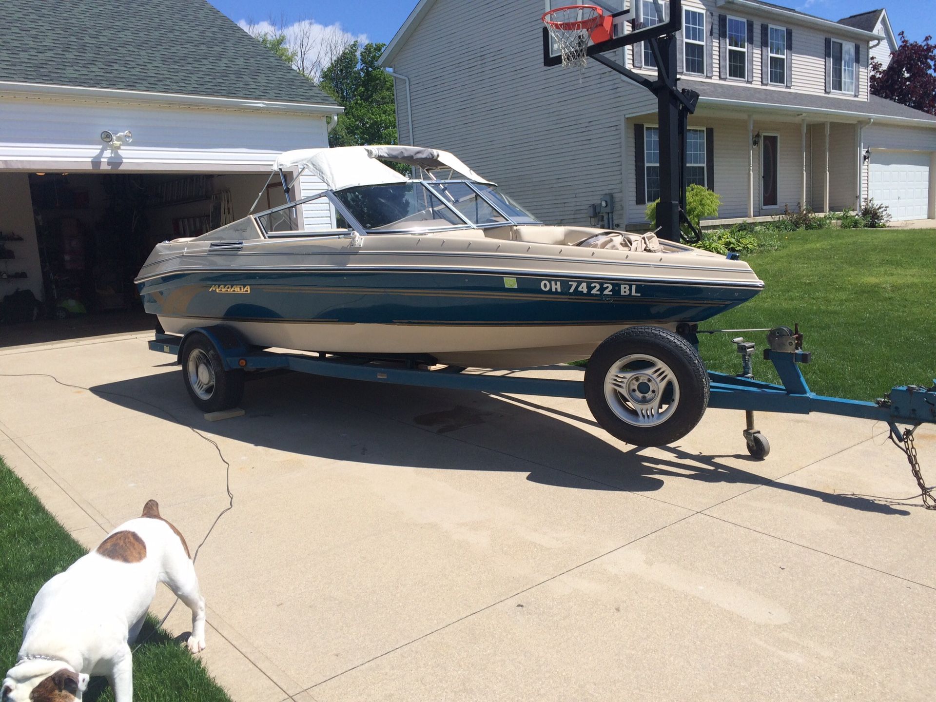 1995 Marada Executive Series 1800mvb-18ft Open Bow Boat and Trailer