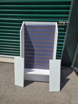 White Slatwall bookshelf 42" Tall x 24" Wide, Adjustable Shelving