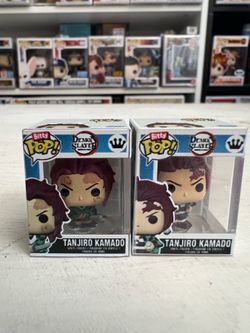 TWO BITTY Tanjiro Kamado 1" Funko Pops HYPER RARE CHASE Training Demon Slayer