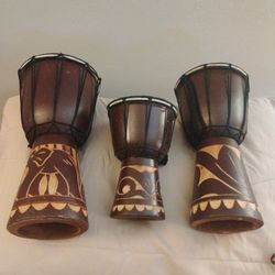 2 Piece African Drum Set  (Nice)