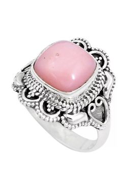 Pink opal gemstone ladies Ring size 8