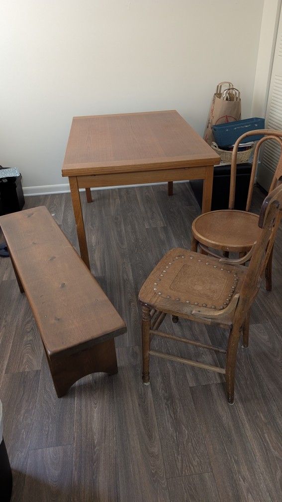 Dining Room Table With 2 Chairs And Bench