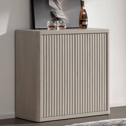 1939a  Buffet Cabinet with Storage 34.6" Sideboard Accent Modern Credenza with Doors & Shelves Fluted Tall Media Console Mid Century Coffee Bar Table 