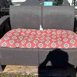 Loveseat In Great Condition, Like New- Never used- Just Decor -Wicker Style Just $45