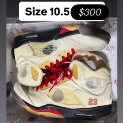 Jordan Retro 5s Off White Size 10.5 Men Authentic 
