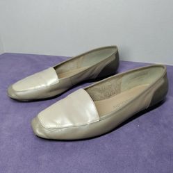 Enzo Angiolini Liberty Leather Flats SIZE 8 M GRAY