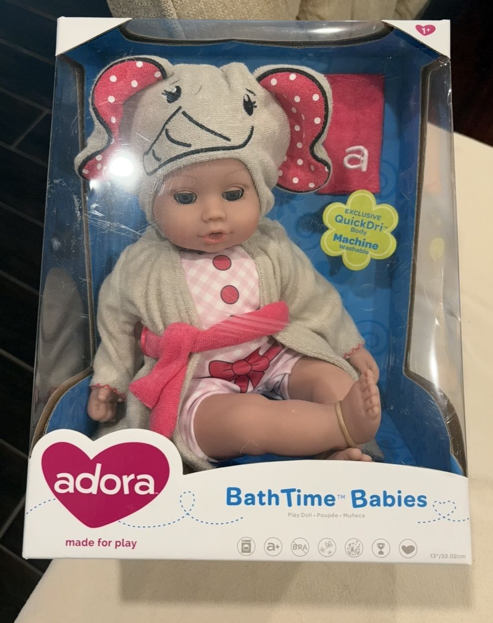 Adora BathTime Elephant Baby Doll, Doll Clothes & Accessories Set