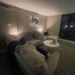 Large Gray Sectional Couch