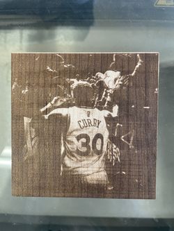 Stephen Curry Wood Engraved Art