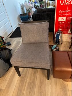 Modern Gray Upholstered Accent Chair