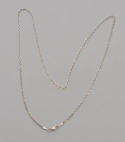 14K White Gold Oval Link Chain Necklace 16.25" 1.8mm Lobster Clasp