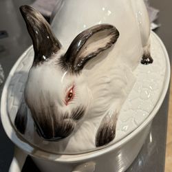 Rabbit Casserole Dish Or Soup Tureen.
