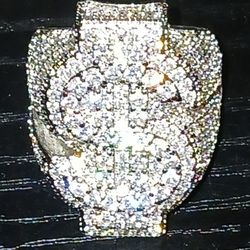 Men's Size:10 Silver "Cash Money Logo" Ring 