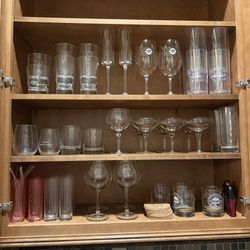  Assorted drinkware /wine/champagne/whiskey Glasses 