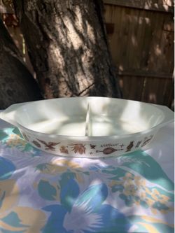 Pyrex “Early American” Divided Casserole Dish (no lid)