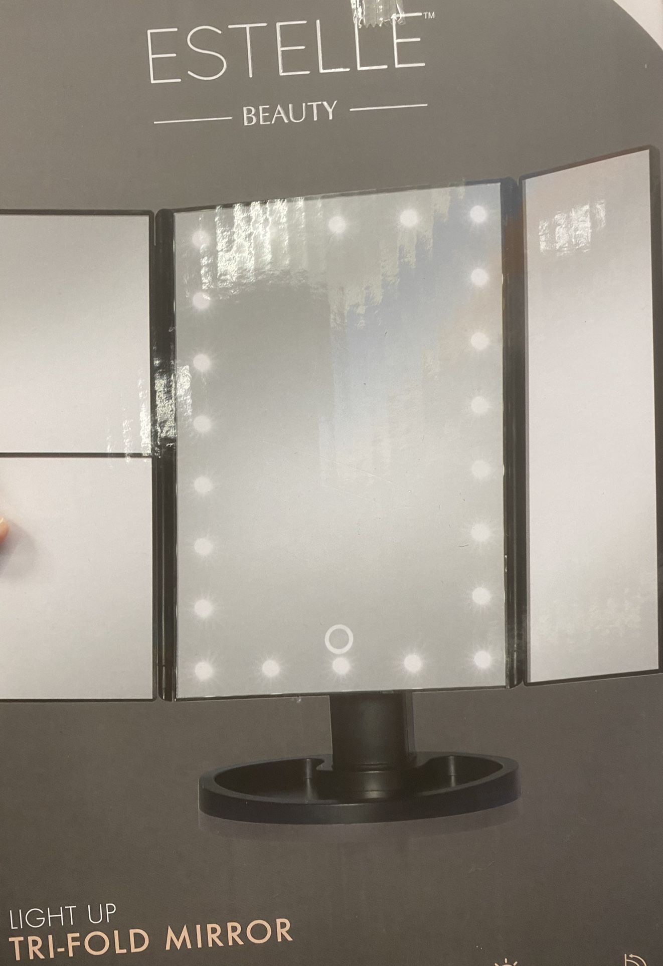Touch Control Trifold Mirror 1x/2XL/3x Magnification Vanity Makeup Standing Make Up Mirror With 22 LEDs Lights