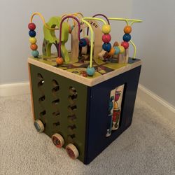 B. toys - Zany Zoo - Wooden Activity Cube - Educational Toys - Wooden Toys for Toddlers, Kids - 1 Year + 