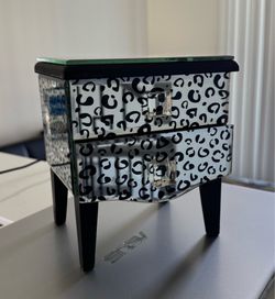 Leopard Print Mirrored Jewelry Box / Organizer